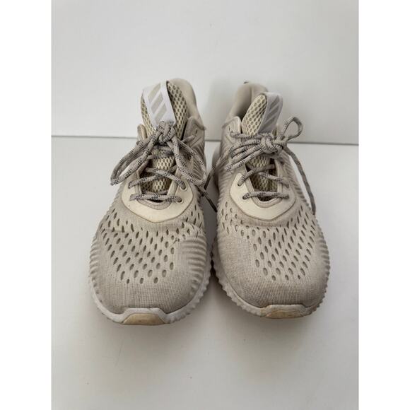 Adidas Women’s 8 Alphabounce Beyond Running Shoes Beige Mesh Athletic Sneakers - Picture 2 of 6